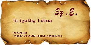 Szigethy Edina névjegykártya