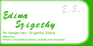 edina szigethy business card